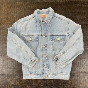 Union Boy Acid Blue Wash Denim Button Jacket Women's Size M